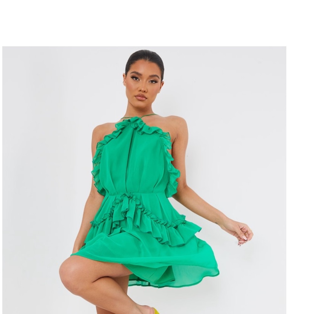 Bright green dress